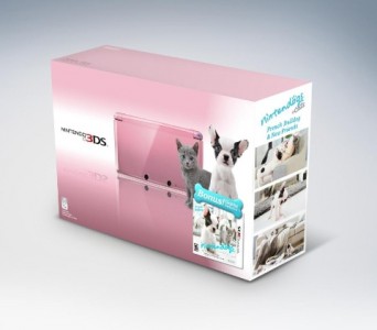 Pink 3DS with Nintendogs+Cats French Bull Dog