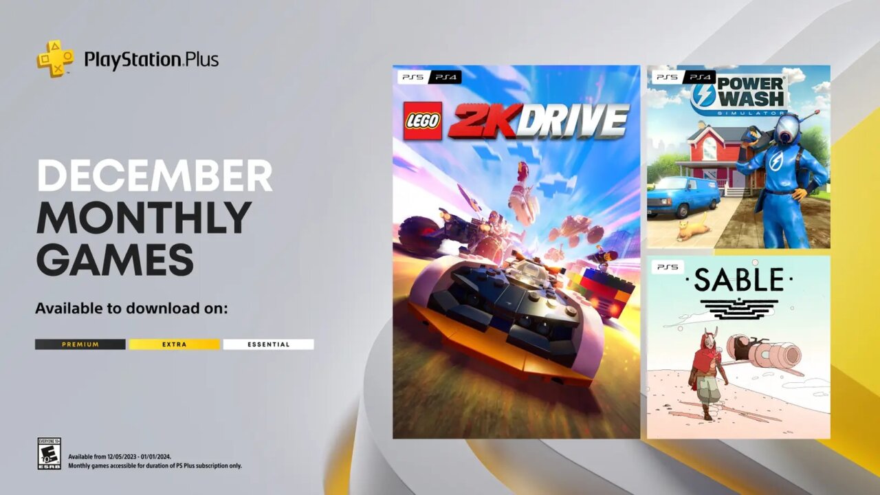 PS Plus games for December 2023 Lego 2K Drive, Powerwash Simulator