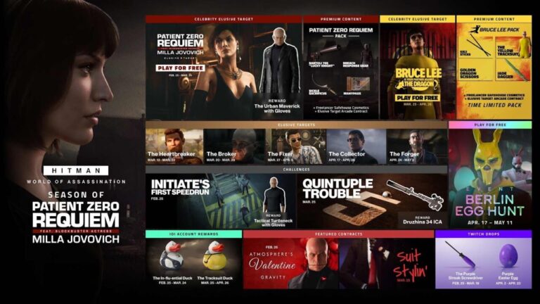Kill Milla Jovovich….in Hitman: World of Assassination’s Elusive Target mode starting this week