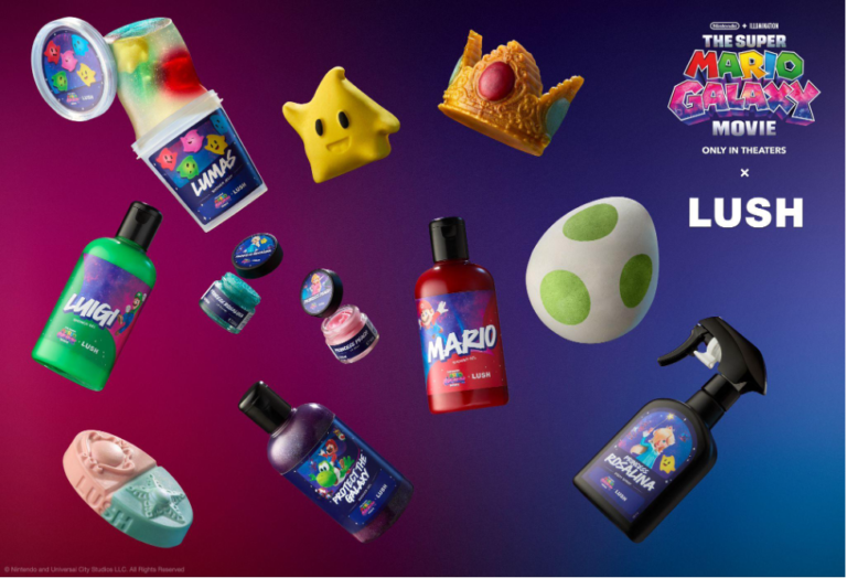 We’re not sure who the market is, but Nintendo tapped Lush to produce a series of Mario Galaxy Movie bath products