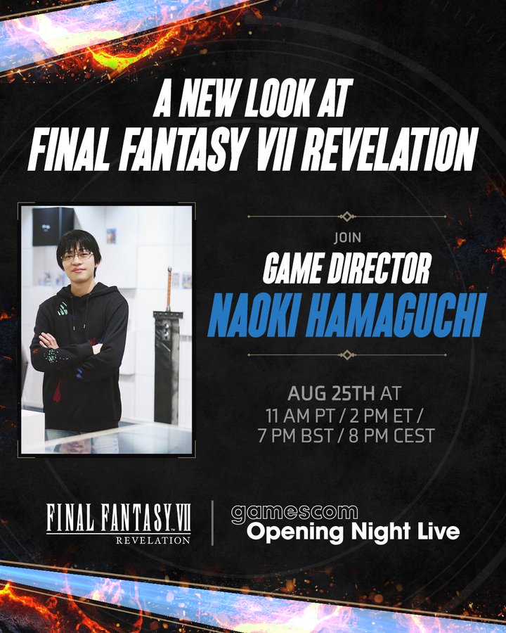 Can’t make it to Gamescom? Well tune into Opening Night Live to get a first look at Final Fantasy VII: Revelation
