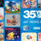 Select pieces and prints from the 35 Years of Speed Exhibition will be available on iam8bit.com